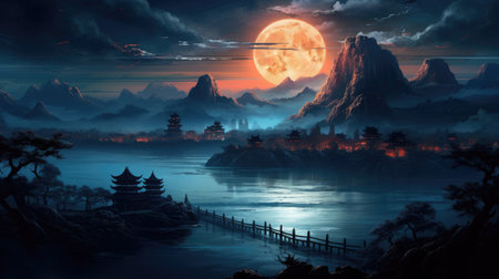 This beautiful landscape wallpaper is perfect for your design.の素材