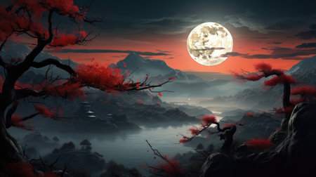 This beautiful landscape wallpaper is perfect for your design.の素材