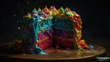 Delectable and colorful birthday cake delightの素材