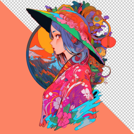 This picture is very suitable for printing on women's outfits.の素材