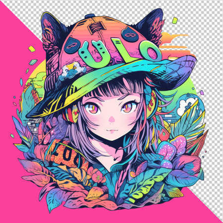 This picture is very suitable for printing on women's outfits.の素材