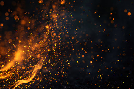 Fuel your creative projects with this vibrant image of flames on a bold black background, adding intensity to your designs.の素材