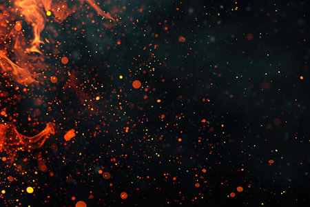 Fuel your creative projects with this vibrant image of flames on a bold black background, adding intensity to your designs.の素材