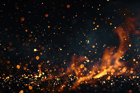 Fuel your creative projects with this vibrant image of flames on a bold black background, adding intensity to your designs.の素材