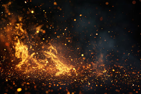Fuel your creative projects with this vibrant image of flames on a bold black background, adding intensity to your designs.の素材