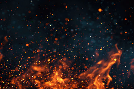 Fuel your creative projects with this vibrant image of flames on a bold black background, adding intensity to your designs.の素材