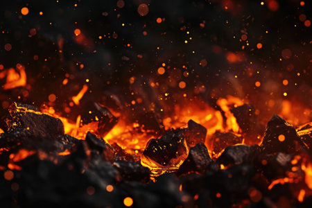 Fuel your creative projects with this vibrant image of flames on a bold black background, adding intensity to your designs.の素材