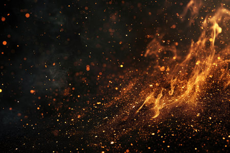 Fuel your creative projects with this vibrant image of flames on a bold black background, adding intensity to your designs.の素材