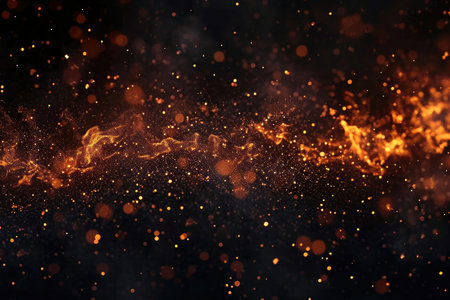 Fuel your creative projects with this vibrant image of flames on a bold black background, adding intensity to your designs.の素材