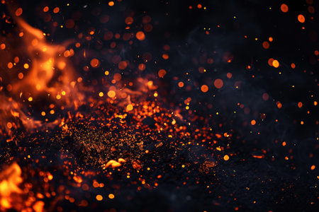 Fuel your creative projects with this vibrant image of flames on a bold black background, adding intensity to your designs.の素材