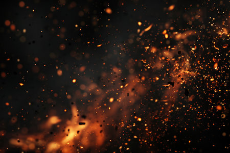 Fuel your creative projects with this vibrant image of flames on a bold black background, adding intensity to your designs.の素材