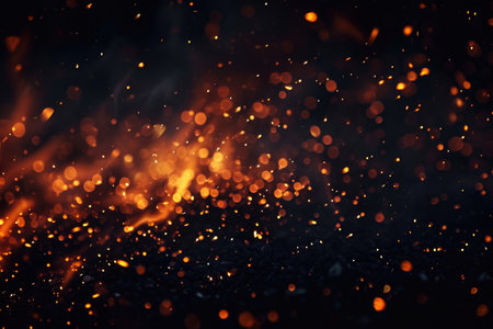 Fuel your creative projects with this vibrant image of flames on a bold black background, adding intensity to your designs.の素材