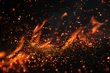 Fuel your creative projects with this vibrant image of flames on a bold black background, adding intensity to your designs.の素材