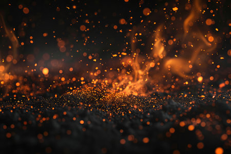 Fuel your creative projects with this vibrant image of flames on a bold black background, adding intensity to your designs.の素材