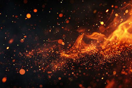 Fuel your creative projects with this vibrant image of flames on a bold black background, adding intensity to your designs.の素材