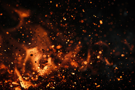 Fuel your creative projects with this vibrant image of flames on a bold black background, adding intensity to your designs.の素材