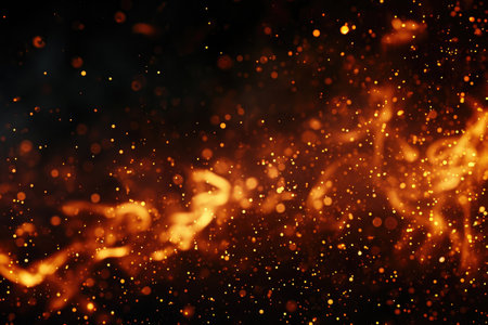 Fuel your creative projects with this vibrant image of flames on a bold black background, adding intensity to your designs.の素材