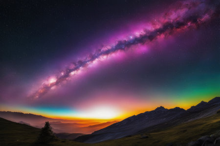 A mesmerizingly colorful galaxy, perfect for your designs related to astronomy.の素材