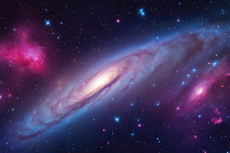A mesmerizingly colorful galaxy, perfect for your designs related to astronomy.の素材
