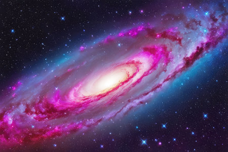 A mesmerizingly colorful galaxy, perfect for your designs related to astronomy.の素材