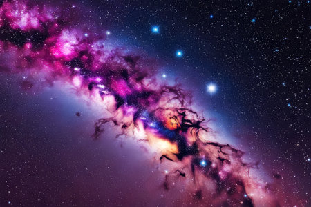 A mesmerizingly colorful galaxy, perfect for your designs related to astronomy.の素材