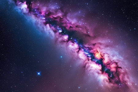 A mesmerizingly colorful galaxy, perfect for your designs related to astronomy.の素材