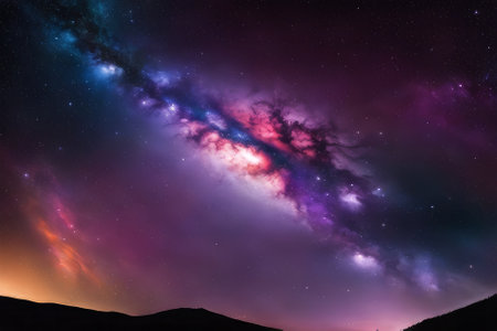 A mesmerizingly colorful galaxy, perfect for your designs related to astronomy.の素材