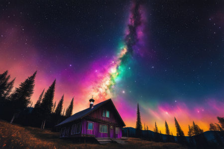 A mesmerizingly colorful galaxy, perfect for your designs related to astronomy.の素材