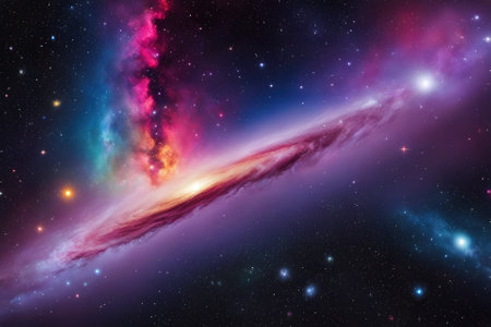A mesmerizingly colorful galaxy, perfect for your designs related to astronomy.の素材