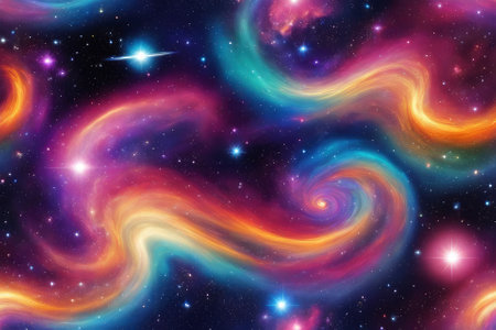 A mesmerizingly colorful galaxy, perfect for your designs related to astronomy.の素材
