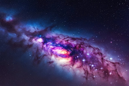 A mesmerizingly colorful galaxy, perfect for your designs related to astronomy.の素材