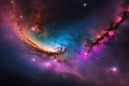 A mesmerizingly colorful galaxy, perfect for your designs related to astronomy.の素材