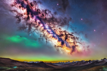 A mesmerizingly colorful galaxy, perfect for your designs related to astronomy.の素材
