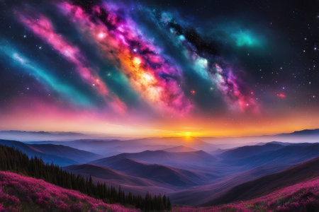 A mesmerizingly colorful galaxy, perfect for your designs related to astronomy.の素材