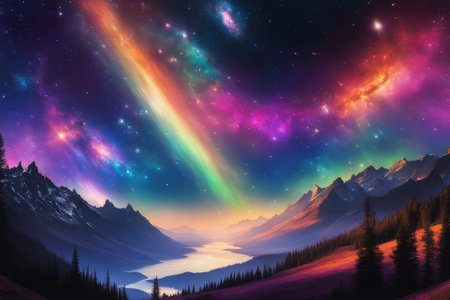 A mesmerizingly colorful galaxy, perfect for your designs related to astronomy.の素材