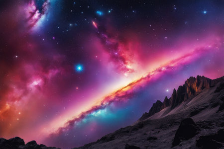A mesmerizingly colorful galaxy, perfect for your designs related to astronomy.の素材