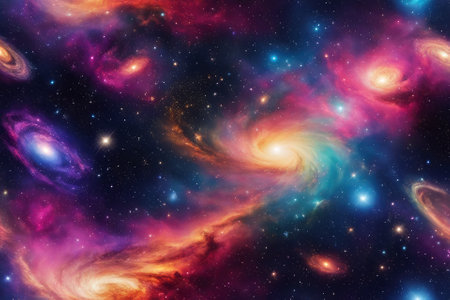 A mesmerizingly colorful galaxy, perfect for your designs related to astronomy.の素材