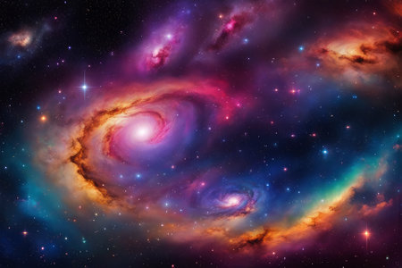 A mesmerizingly colorful galaxy, perfect for your designs related to astronomy.の素材