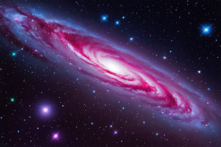 A mesmerizingly colorful galaxy, perfect for your designs related to astronomy.の素材