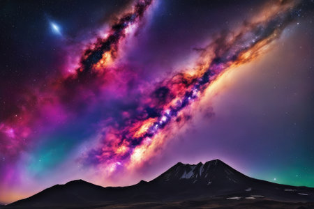 A mesmerizingly colorful galaxy, perfect for your designs related to astronomy.の素材
