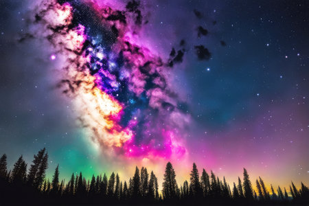 A mesmerizingly colorful galaxy, perfect for your designs related to astronomy.の素材