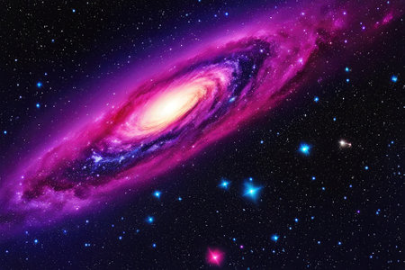 A mesmerizingly colorful galaxy, perfect for your designs related to astronomy.の素材