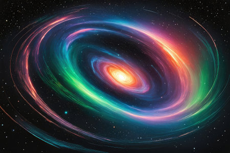 A mesmerizingly colorful galaxy, perfect for your designs related to astronomy.の素材