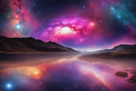 A mesmerizingly colorful galaxy, perfect for your designs related to astronomy.の素材