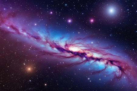 A mesmerizingly colorful galaxy, perfect for your designs related to astronomy.の素材