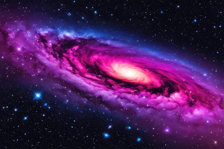 A mesmerizingly colorful galaxy, perfect for your designs related to astronomy.の素材