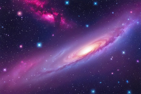 A mesmerizingly colorful galaxy, perfect for your designs related to astronomy.の素材