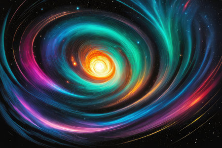 A mesmerizingly colorful galaxy, perfect for your designs related to astronomy.の素材
