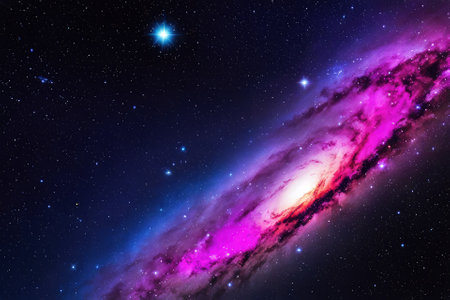 A mesmerizingly colorful galaxy, perfect for your designs related to astronomy.の素材