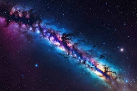 A mesmerizingly colorful galaxy, perfect for your designs related to astronomy.の素材